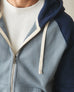 Men's Raglan Colorblock Midweight Full Zip - Stormy Weather Pageant Blue